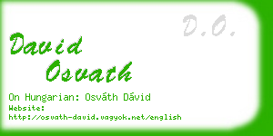 david osvath business card