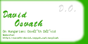 david osvath business card